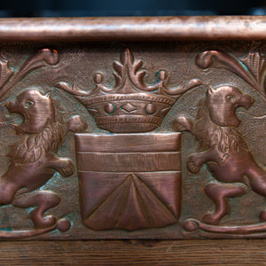 French Vintage Copper Poacher ~ Coat Of Arms