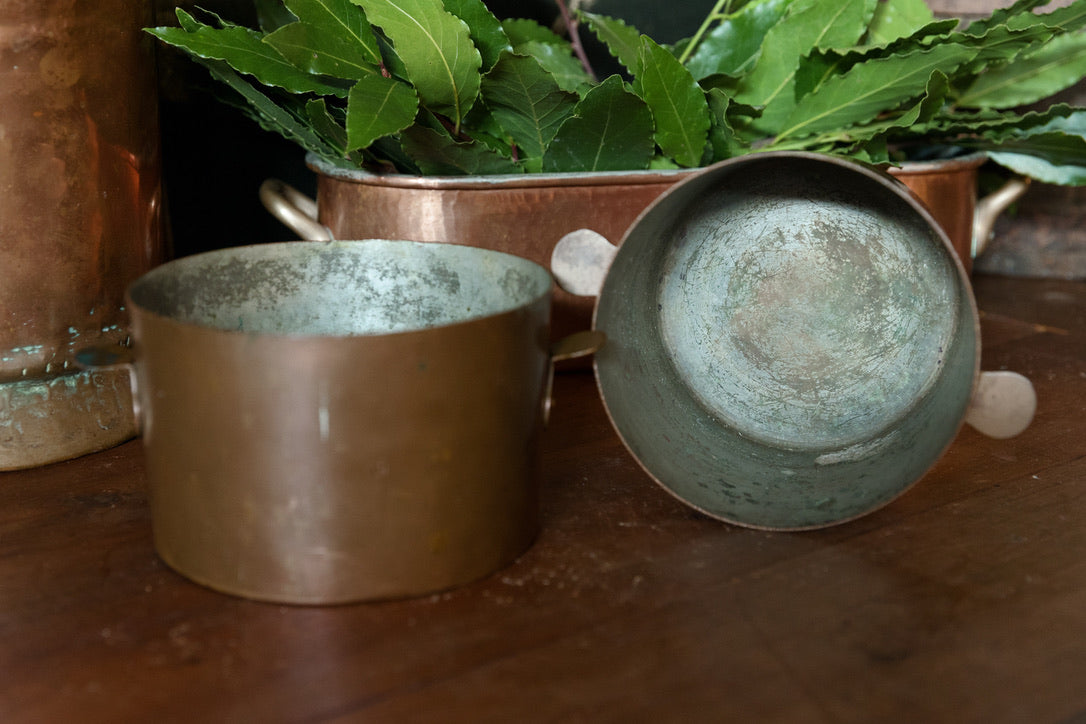 Baby Vintage French Restaurant Kitchen Coppers