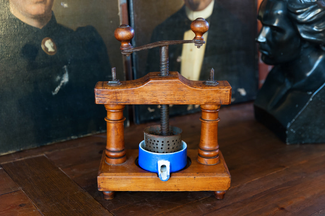 Vintage French Olive Press ~ Cherrywood