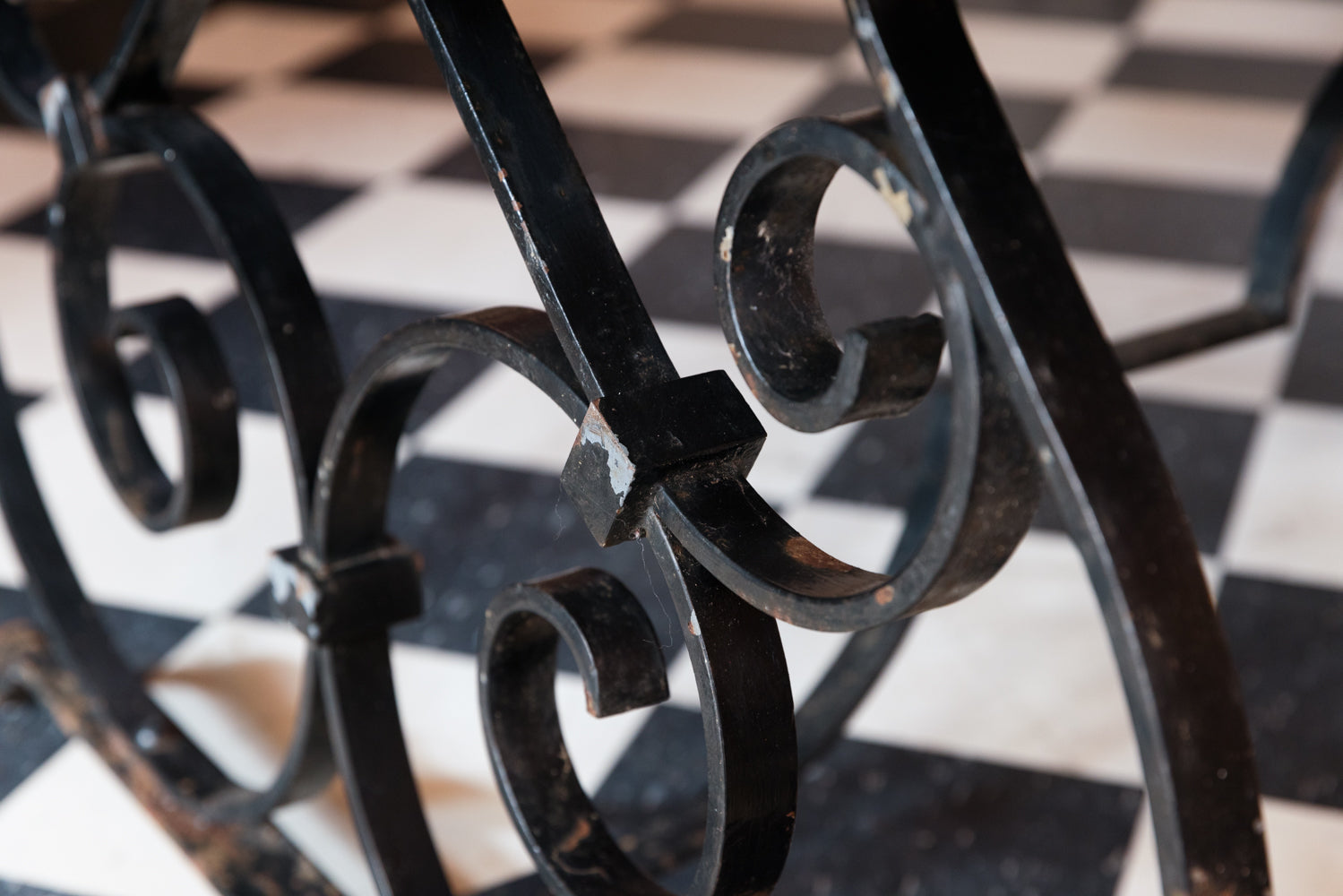 Vintage French Wrought Iron Dining Table