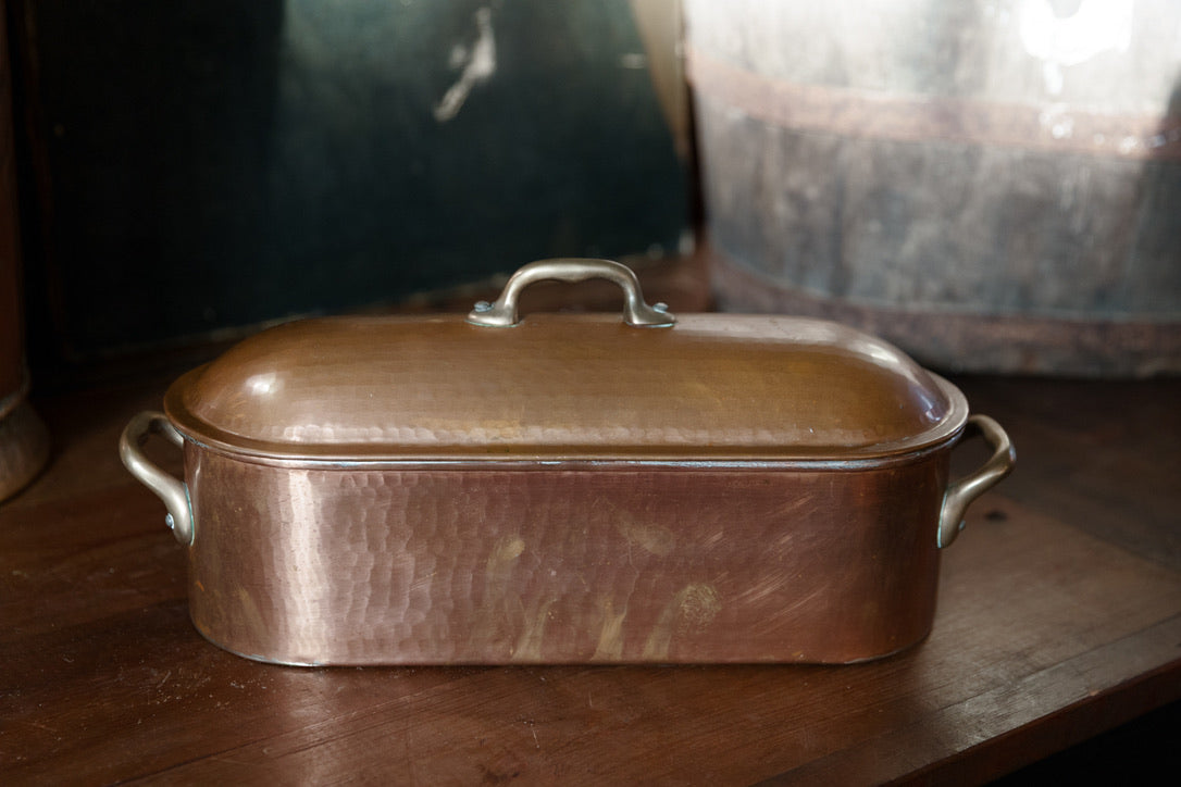French Copper Poacher ~ Brass Handles