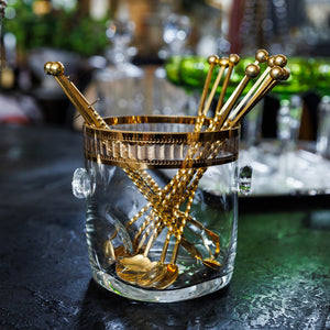 French Mid Century Ice Bucket ~ Gold Detailing