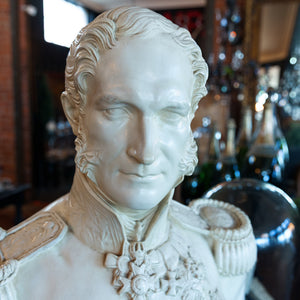 Fabulous Large Plaster Statue of King Leopold I of Belgium.