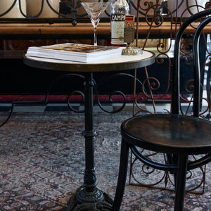 French Parisian Marble & Brass Bistro Table