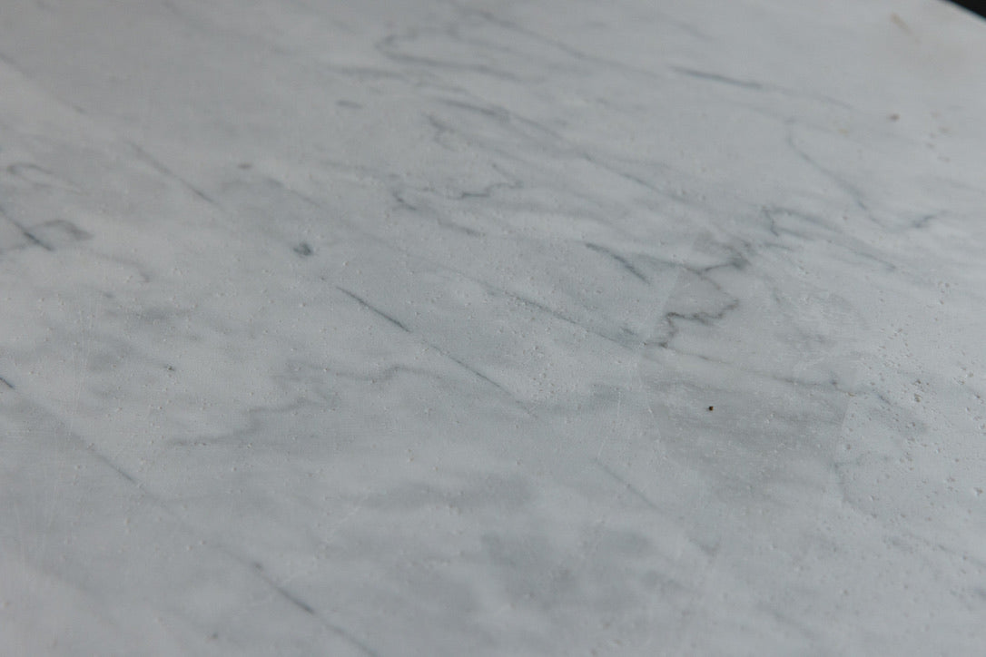 French Marble Bistro/Garden Table ~ White Oval Marble