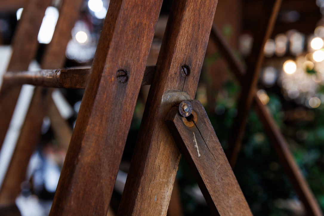 Beautiful Large Antique French Oak Ladder