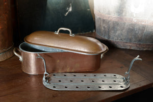 French Copper Poacher ~ Brass Handles