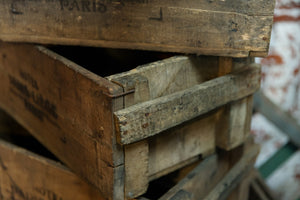 Vintage French Oak Crates