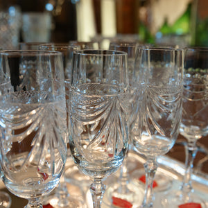 Vintage French Hand Cut Crystal Flutes