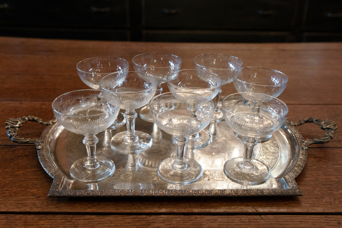 Vintage French Crystal Coupes ~ 1940's