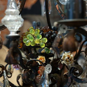 Beautiful French 19th Century Crystal Fruit Chandelier