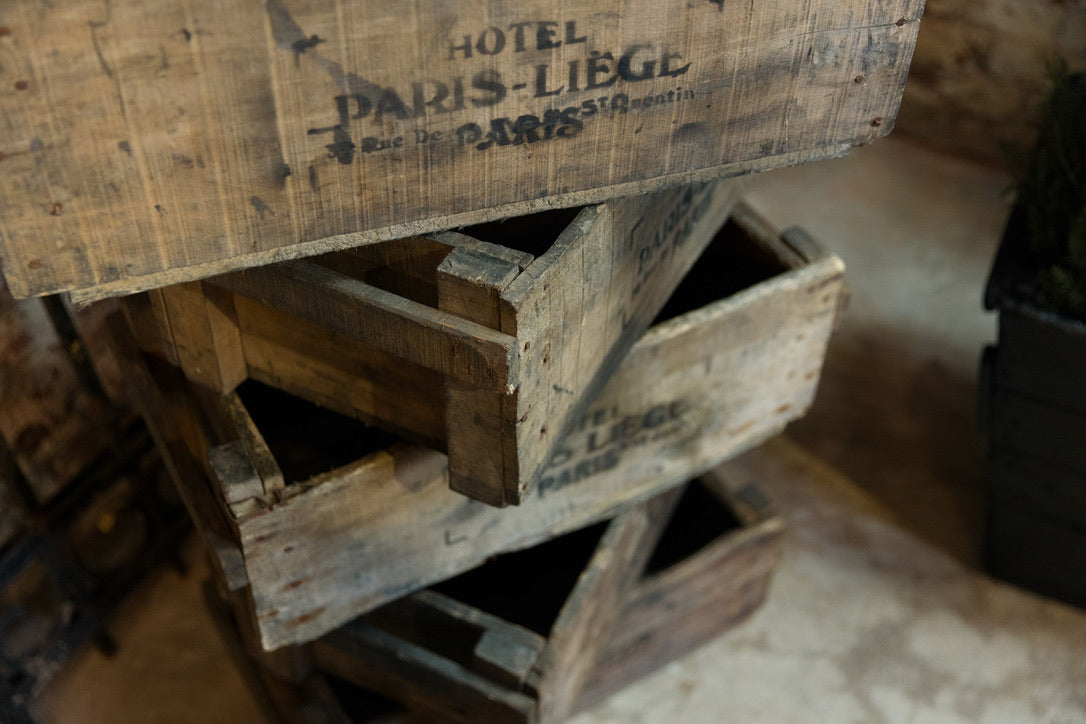 Vintage French Oak Crates