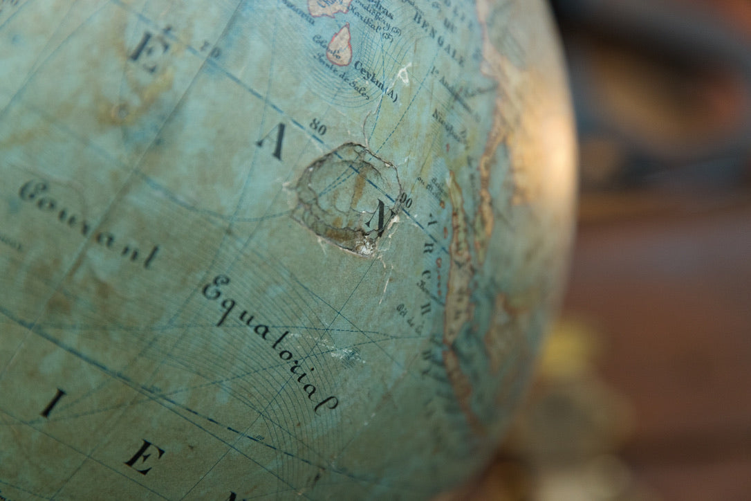 Beautiful Original French 19th Century World Globe
