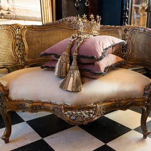 19th Century French Gilt Cane Salon Sofa