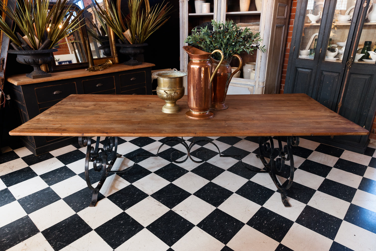 Vintage French Wrought Iron Dining Table