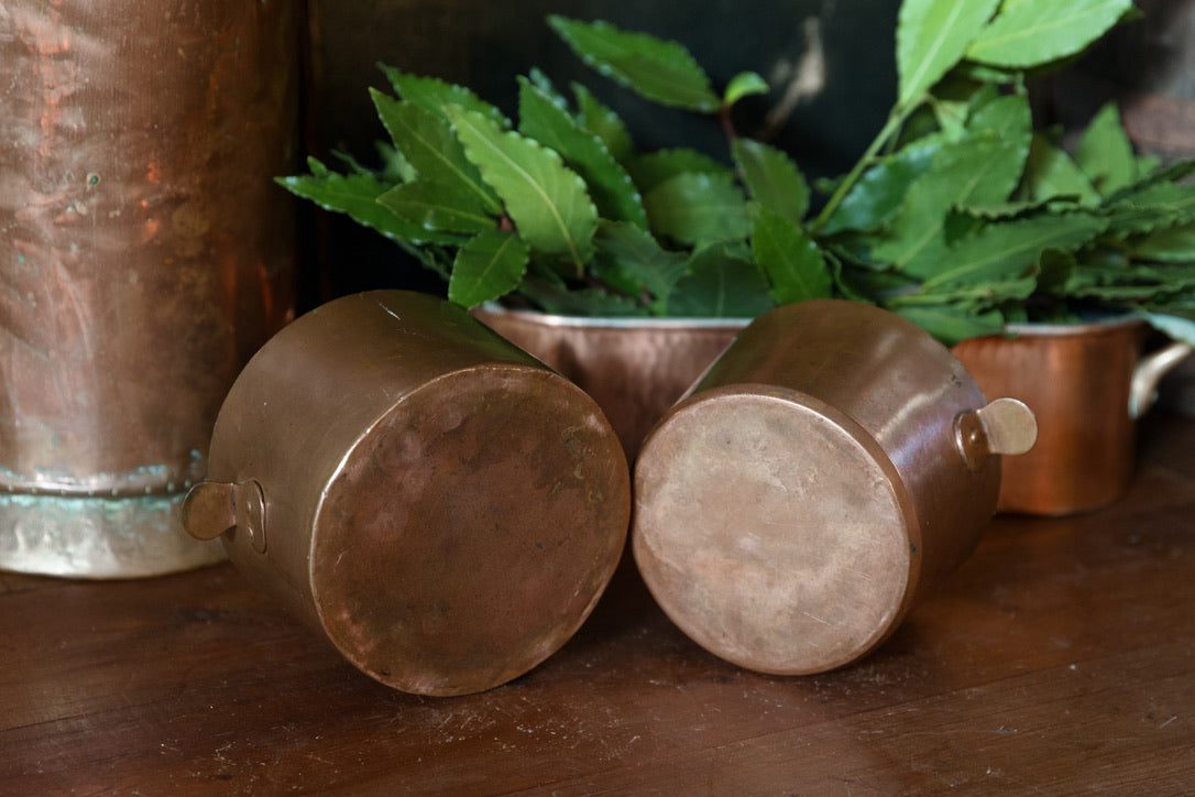 Baby Vintage French Restaurant Kitchen Coppers