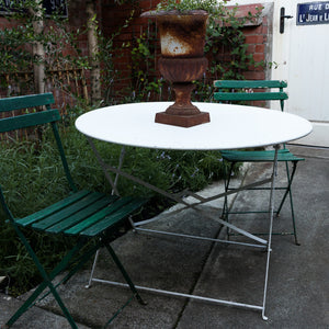 Vintage French White Iron Garden Table ~ No 2