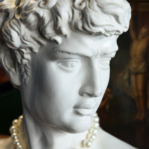 Vintage French Plaster Bust ~ King David