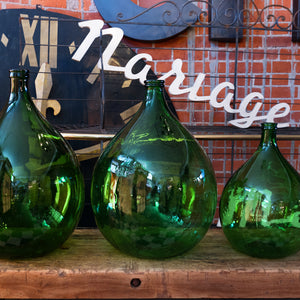 French Demi Johns ~ Emerald Green