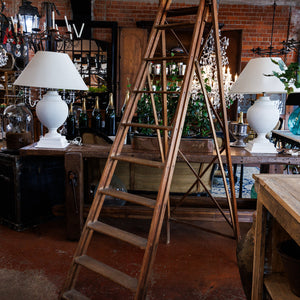Beautiful Large Antique French Oak Ladder