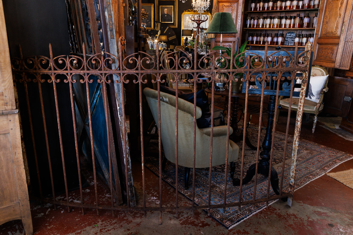 19th Century French Wrought Iron Curved Fencing