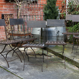Vintage Iron Garden Chairs ~ Set of Six