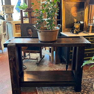1930's French Ash Wood Workbench