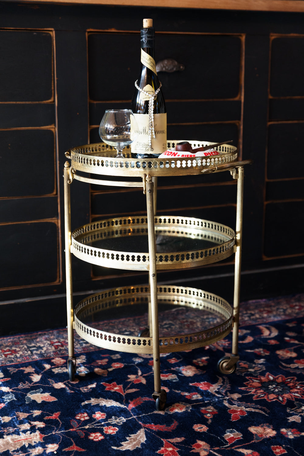 French Mid Century Round Trolley