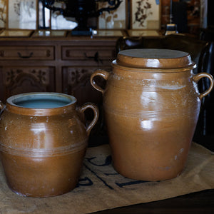 Vintage French Glazed Earthenware Confit Pots