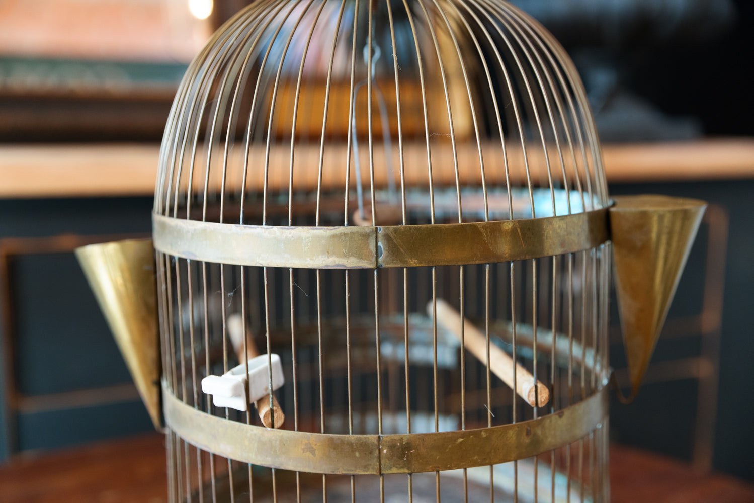 Vintage French Brass Birdcage