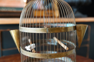 Vintage French Brass Birdcage