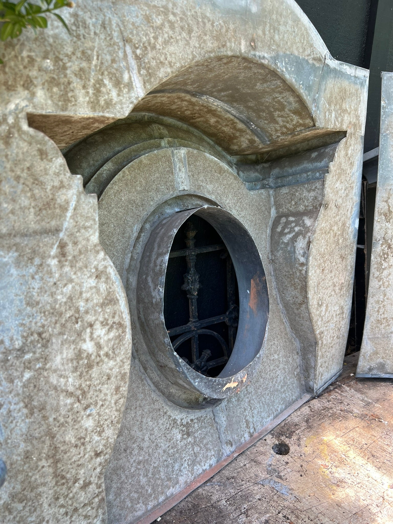 Pair 19th Century French Zinc 'OEIL DE BOEUF'  Chateau Windows