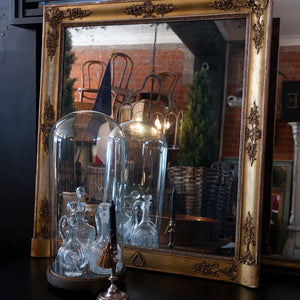 Original French 19th Century Gold Gilded Mantle Mirror ~ Mercury Glass