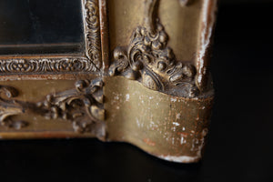 Original French 19th Century Gold Gilded Mantle Mirror ~ Mercury Glass