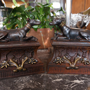 19th Century French Cast Iron & Brass Fire Dogs