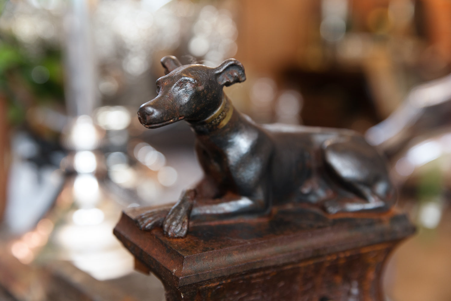 19th Century French Cast Iron & Brass Fire Dogs