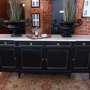 Beautiful Large Louis XVI Style French Ebonised Sideboard
