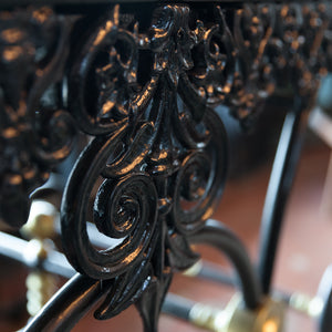 19th Century French Cast Iron & Brass Butchers Block ~ Marble Top