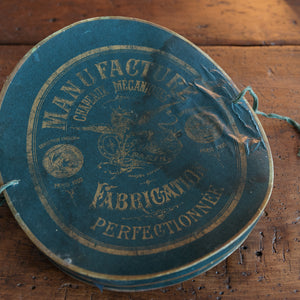 Original French Hat Box 'Paris Fashion Exposition Universelle 1900' with Antique Silk Top Hat