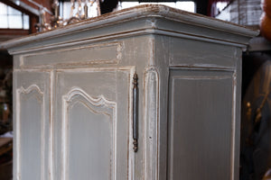 19th Century French Oak Armoire ~ French Grey Painted Patina
