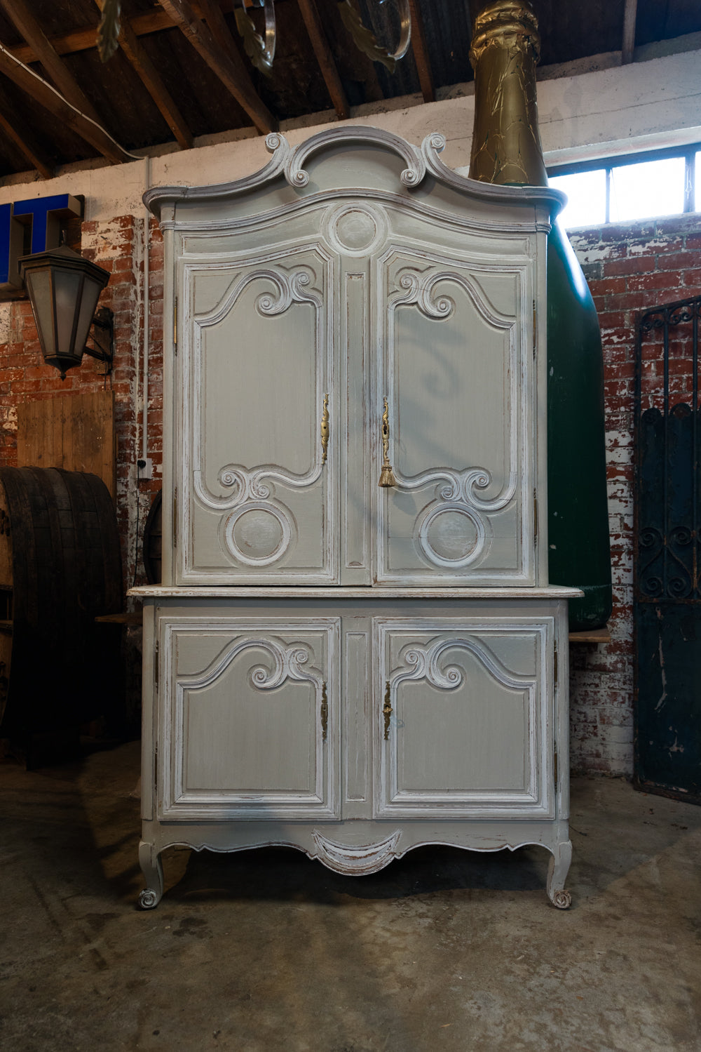 19th Century French Painted Buffet Deux Corps