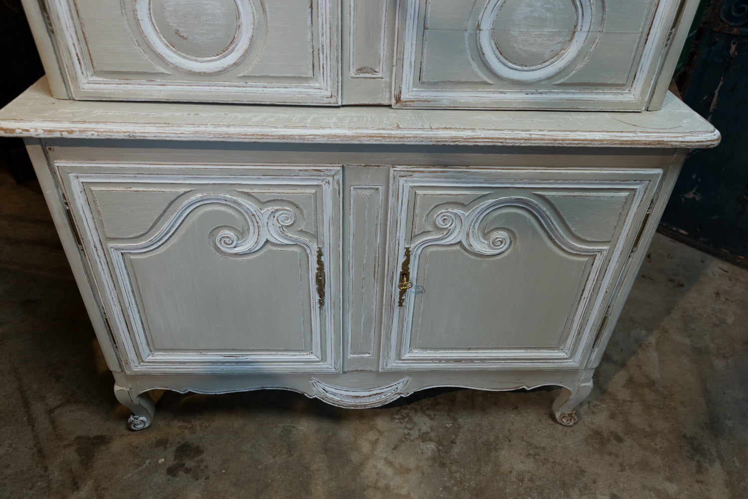19th Century French Painted Buffet Deux Corps