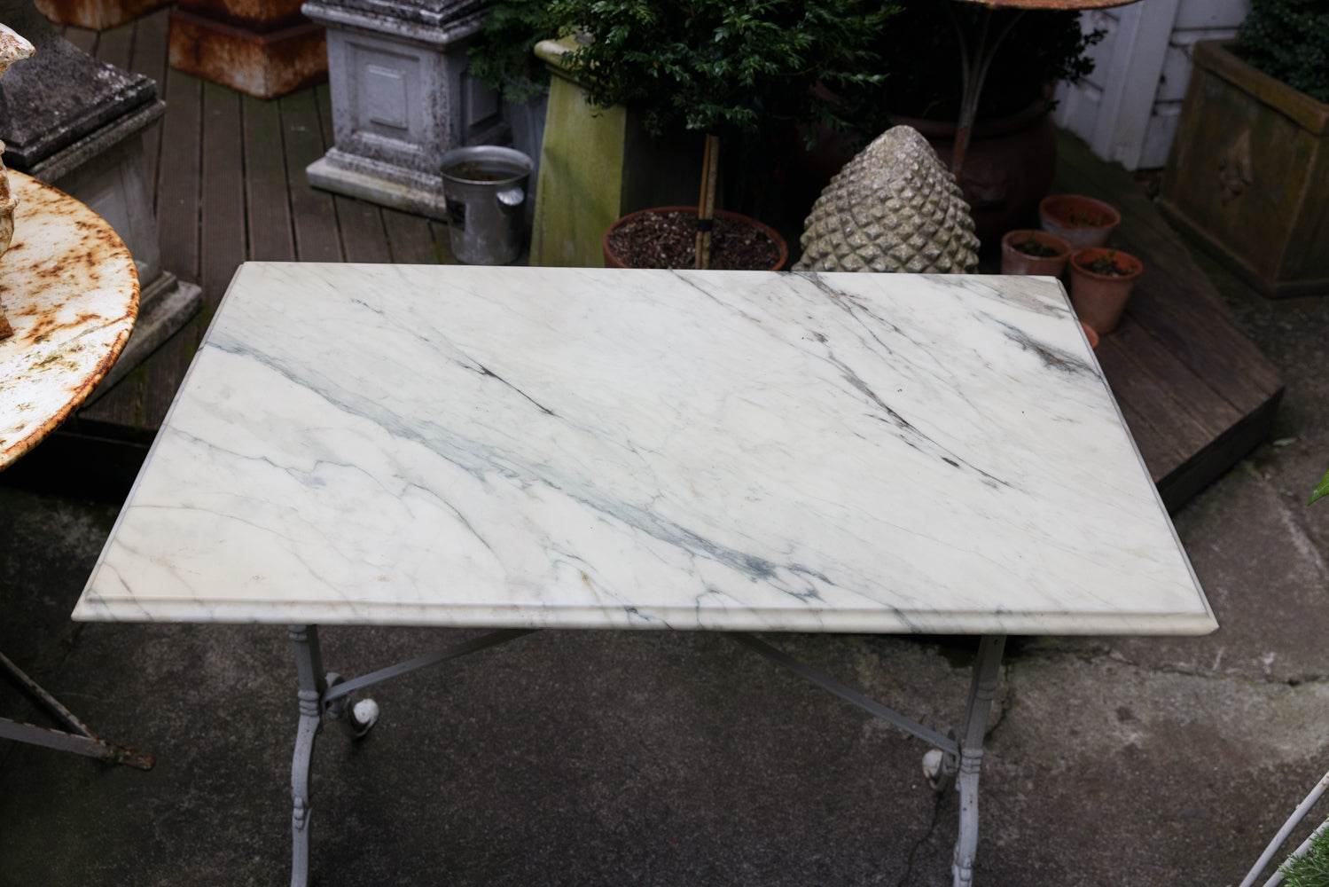 French Bistro Table ~ White Marble