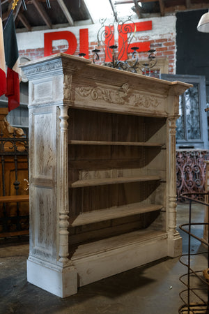 19th Century French Oak WhiteWashed Bookcase
