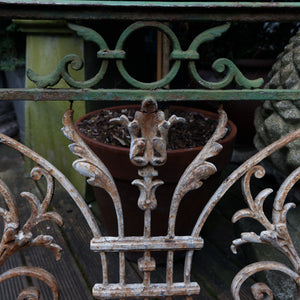 Beautiful French 19th Century Balcony Grill ~ Green & White Patina