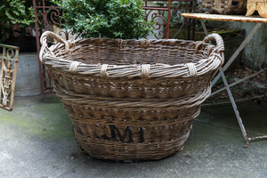 Original Antique French Grape Harvest Basket ~ JMH