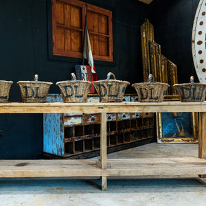 1930's French Bleached Oak Drapers Counter