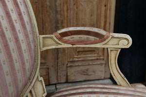 19th Century French Striped Parlour Chairs