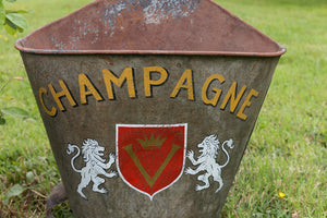 French Zinc Champagne Grape Picking Hods