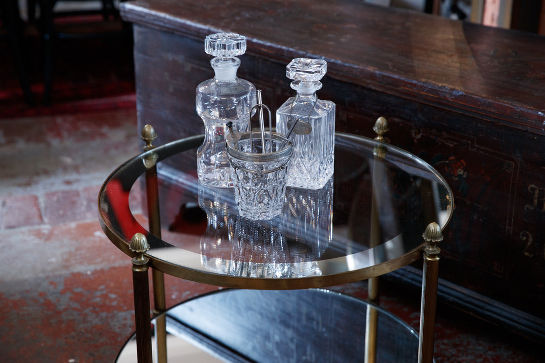 Original French Mid Century Mirrored Salon Table